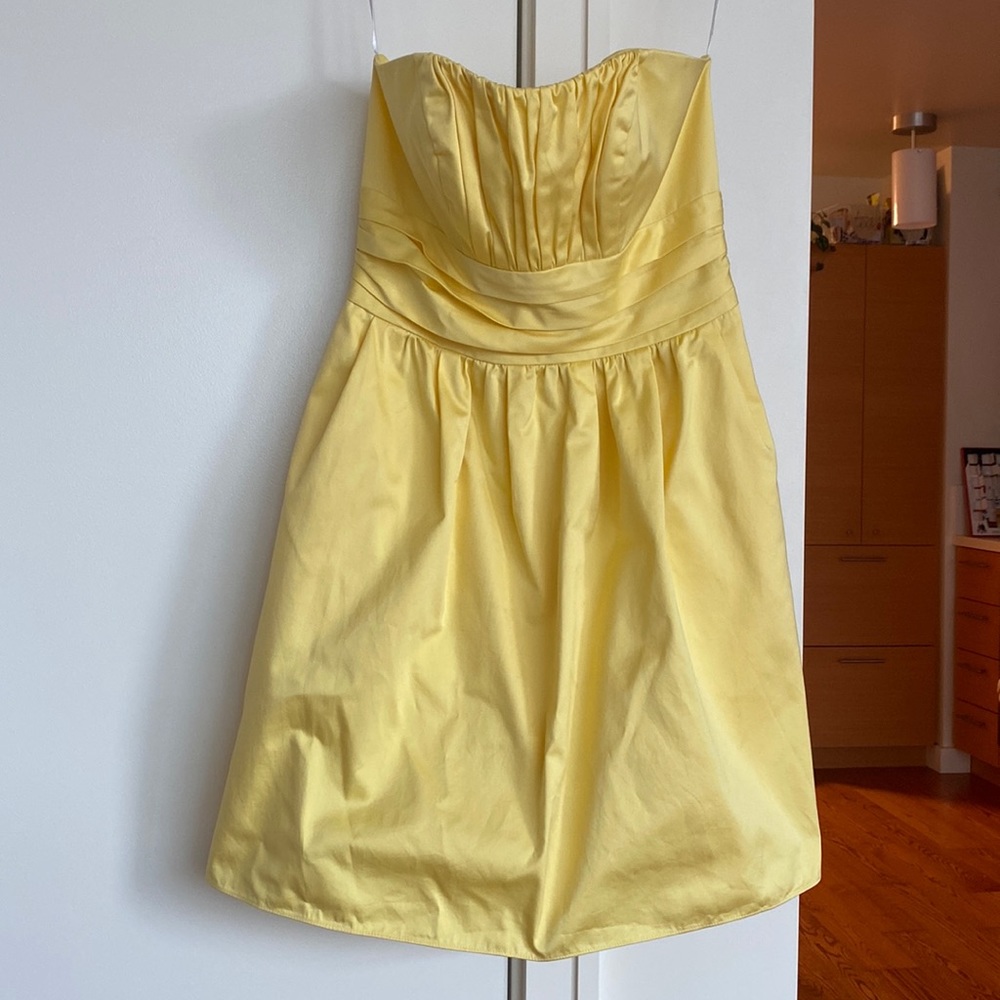 David’s Bridal Canary Yellow Bridesmaid/Prom/Formal Mini Dress